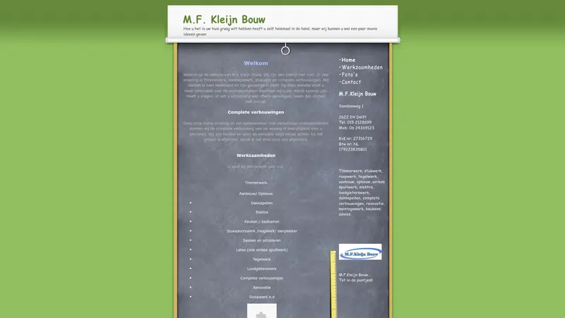 Website van M.F. Kleijn Bouw
