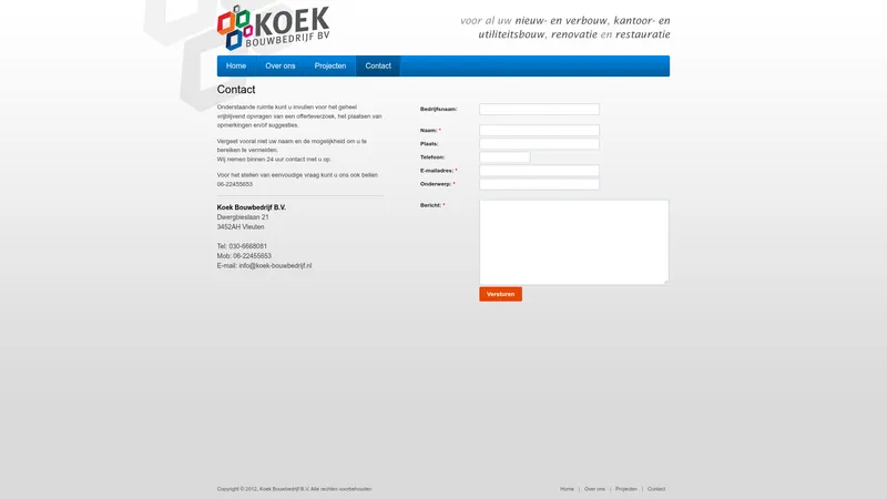 Website van M. Koek Beheer B.V.