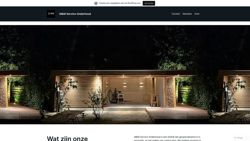 Website van M&M Service Onderhoud