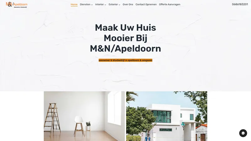 Website van M&N/Apeldoorn Aannemer & Klusbedrijf