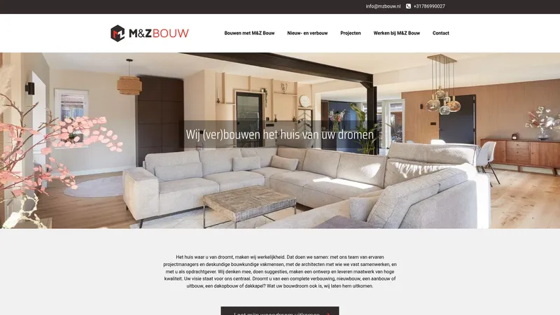Website van M&Z Bouw