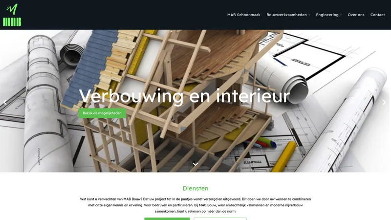 Website van MAB Bouw en Engineering