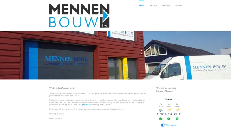 Website van Mennen Bouw