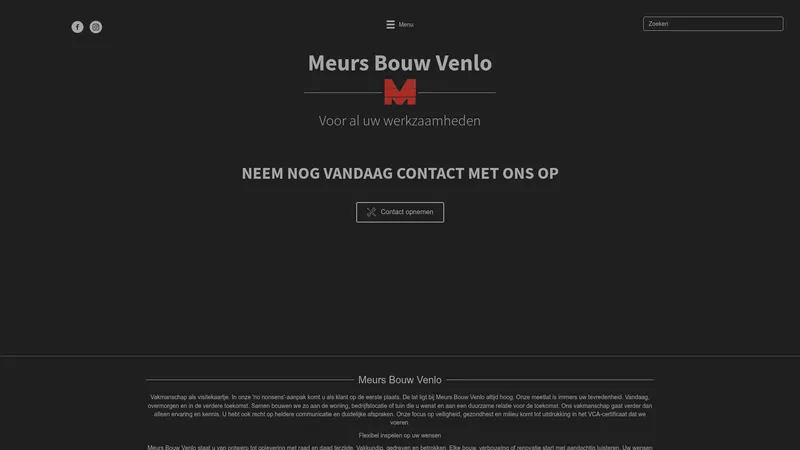 Website van MeursBouwVenlo