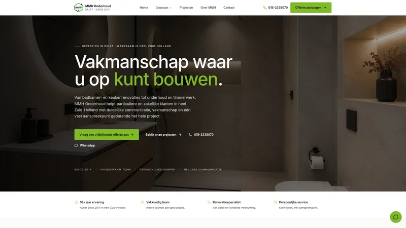 Website van MMH onderhoud