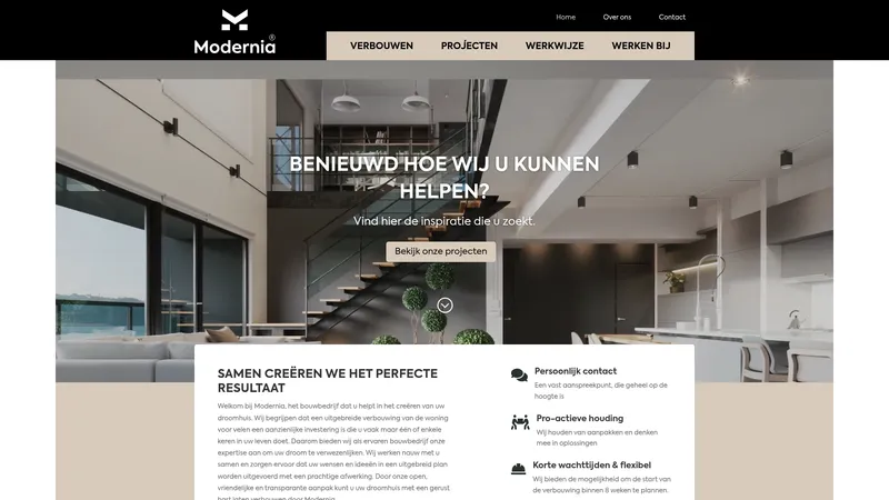 Website van Modernia