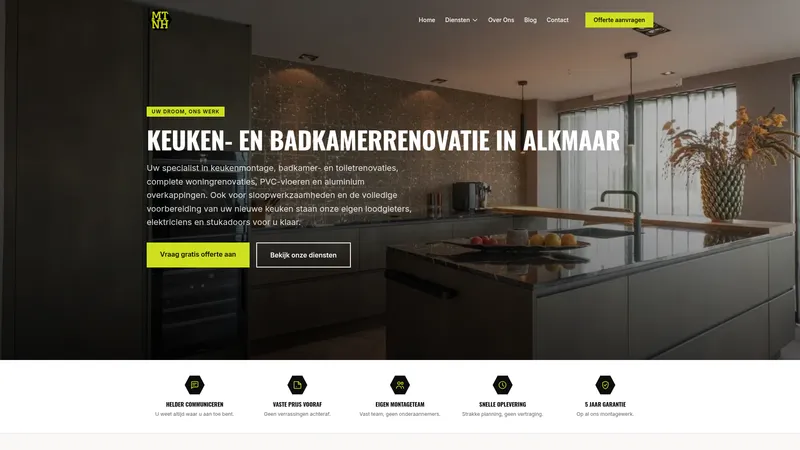 Website van Montage Team Noord Holland B.V.