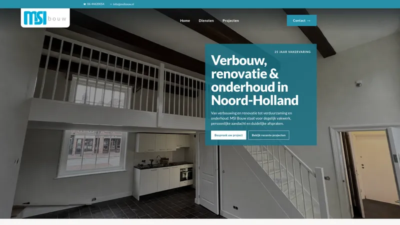 Website van MSI Bouw & Onderhoudswerk