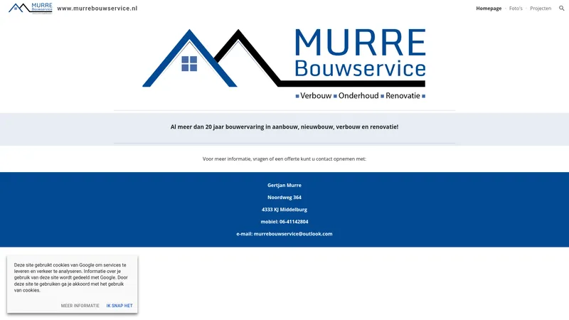 Website van Murre Bouwservice