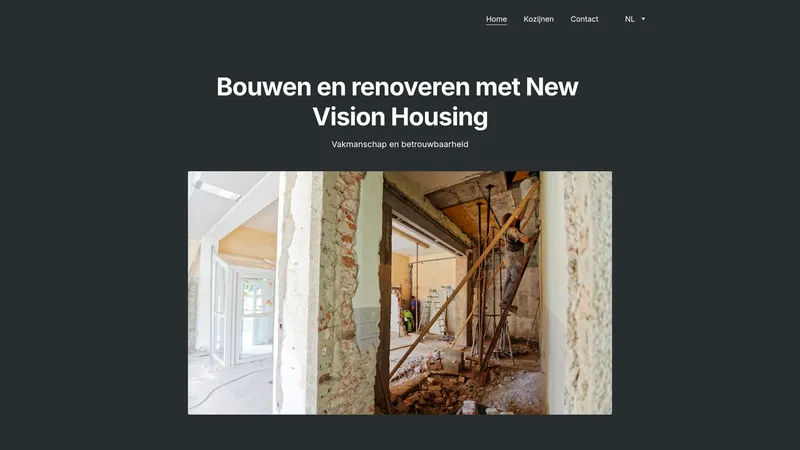 Website van New Vision Housing / Bouw en Renoveren