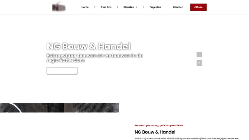 Website van NG Bouw & Handel