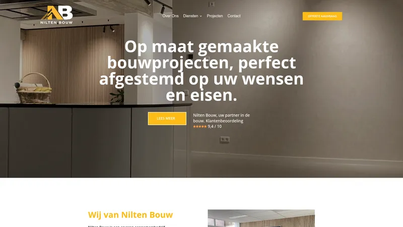 Website van Nilten Bouw