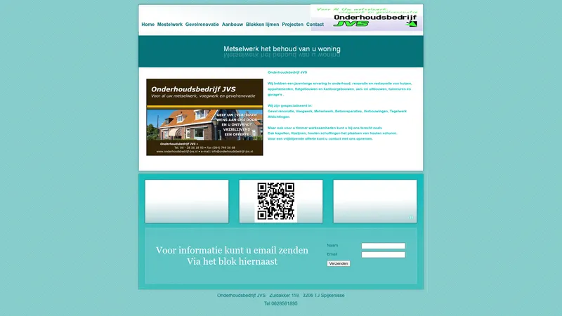 Website van Onderhoudsbedrijf JVS