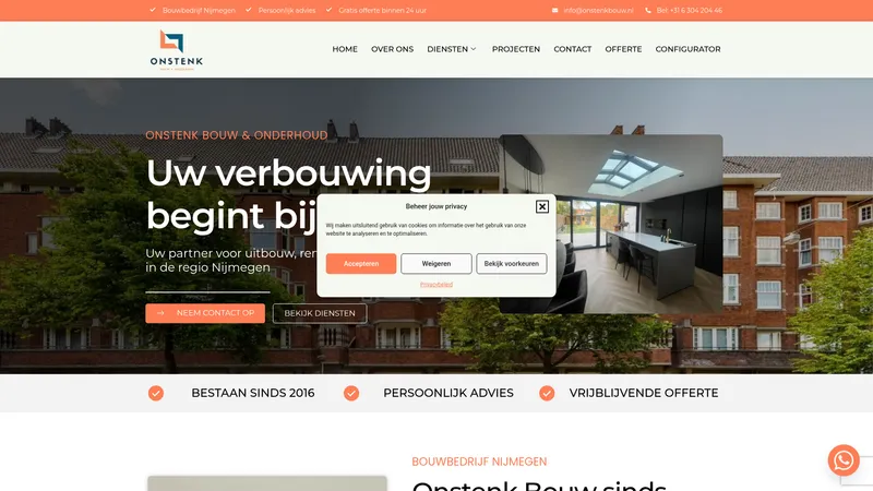 Website van Onstenk Bouw & Onderhoud