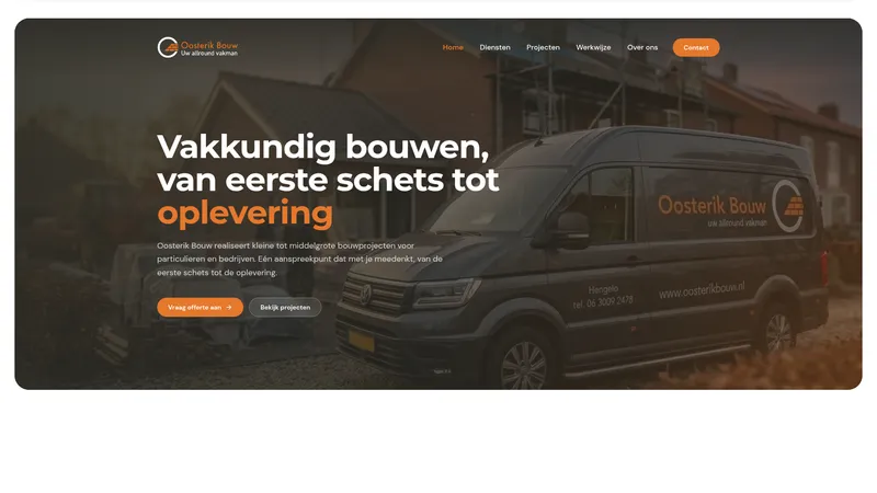 Website van Oosterik Bouw