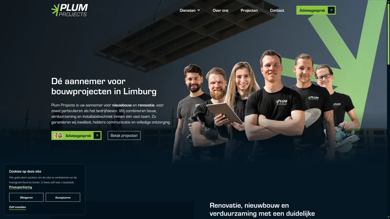 Website van Plum Projects