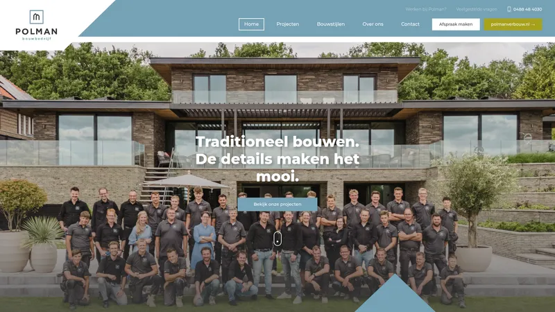 Website van Polman Bouwbedrijf