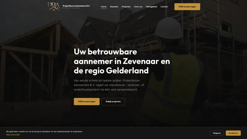 Website van Projectbouw Aannemers B.V.