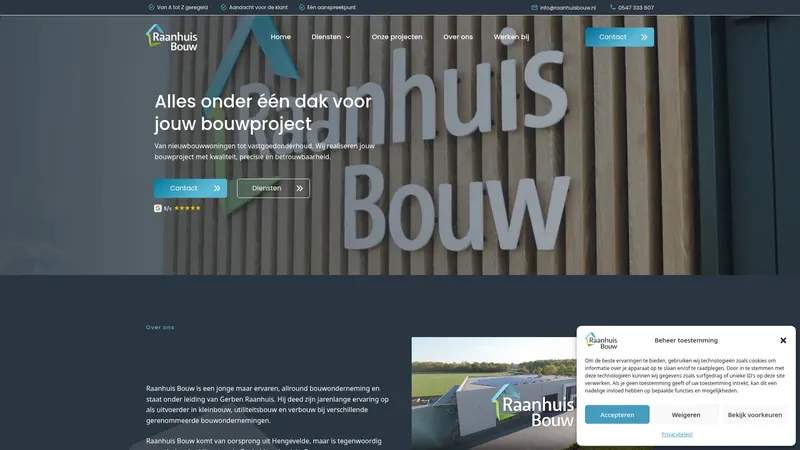 Website van Raanhuis bouw
