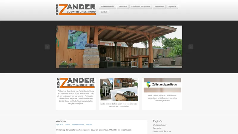 Website van Rene Zander Bouw en Onderhoud
