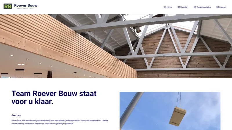 Website van Roever Bouw B.V.