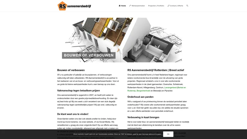 Website van RS aannemersbedrijf