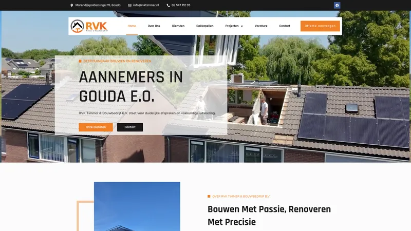 Website van RVK timmer & bouwbedrijf B.V.