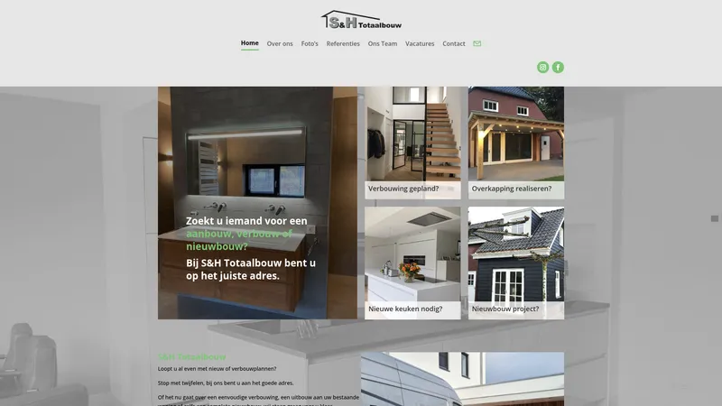 Website van S&H Totaalbouw B.V.