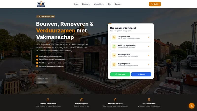 Website van S&R Totaalbouw