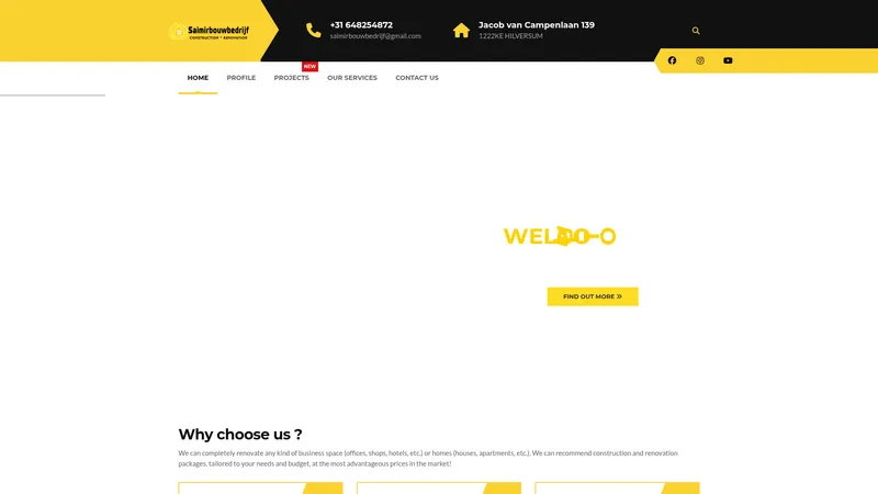 Website van Saimir Bouwbedrijf