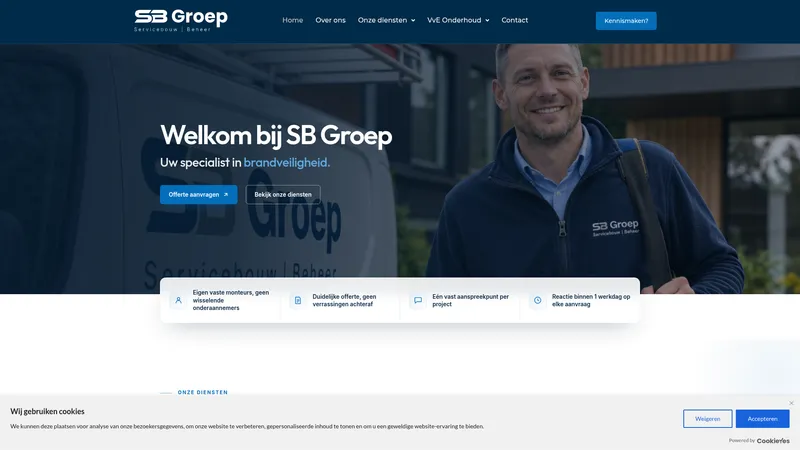 Website van SB Groep - Servicebouw & onderhoud