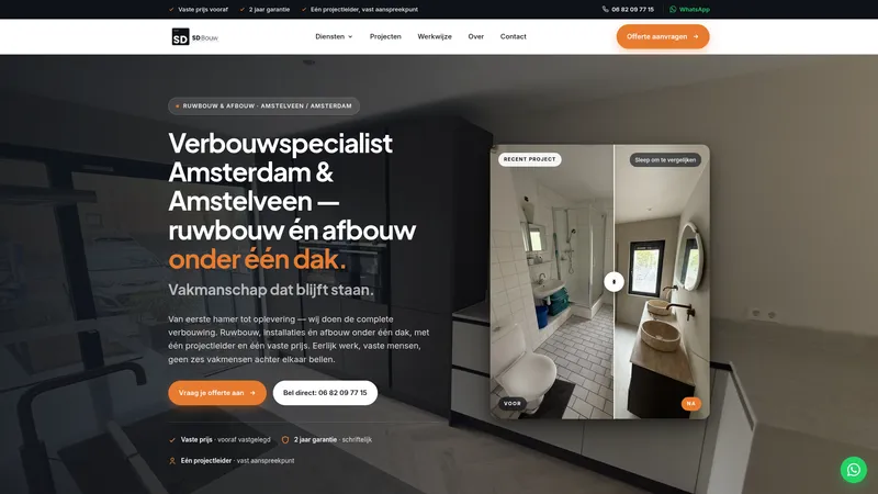 Website van SD Bouw BV