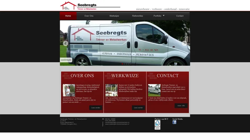 Website van seebregts timmer en metselwerken