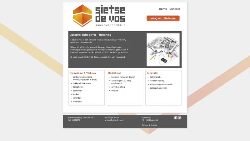 Website van Sietse de Vos Aannemersbedrijf