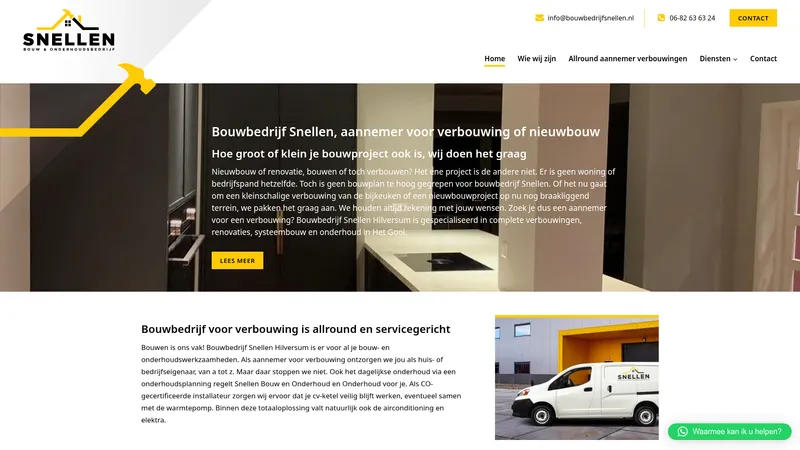 Website van Snellen Bouwbedrijf Hilversum