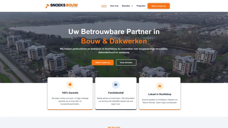 Website van Snoeks Bouw