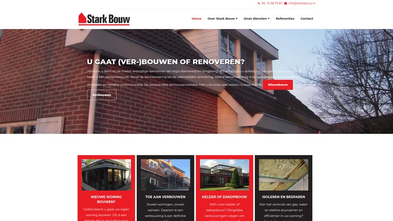 Website van Stark Bouw