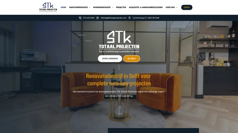 Website van STK Totaal Projecten B.V.