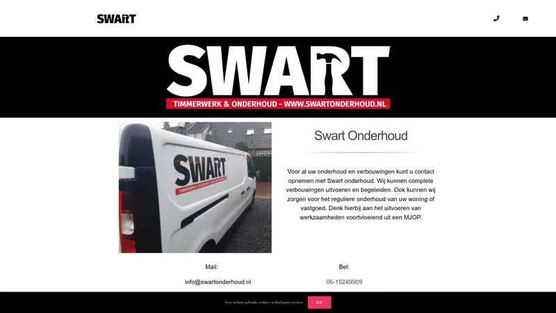 Website van Swart Timmerwerk & Onderhoud - Nigel Swart