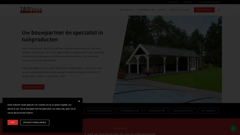 Website van T & W Bouw B.V.