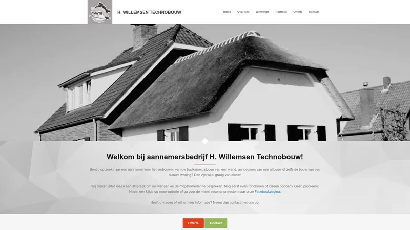 Website van Technobouw Henk Willemsen