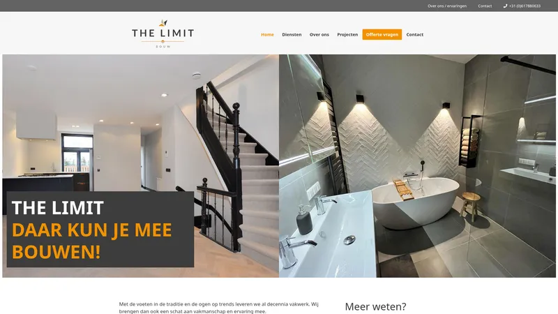Website van The Limit Bouw