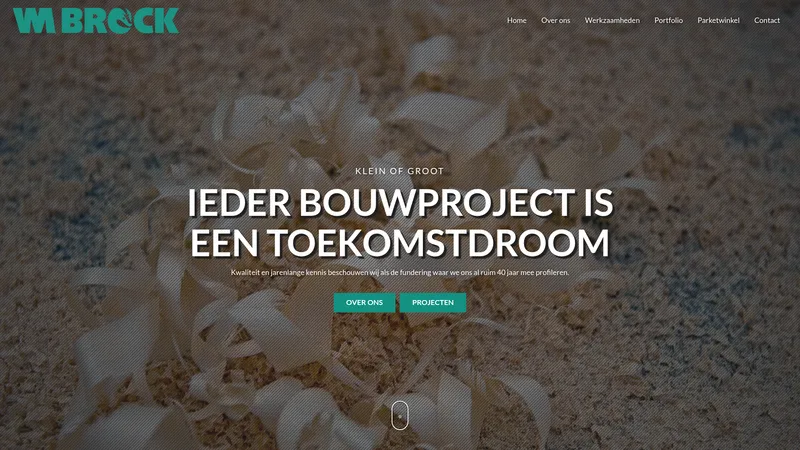 Website van Timmer- en bouwbedrijf W. Brock & Zn.