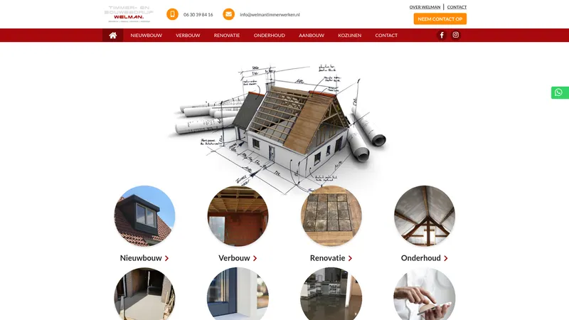 Website van Timmer en bouwbedrijf Welman