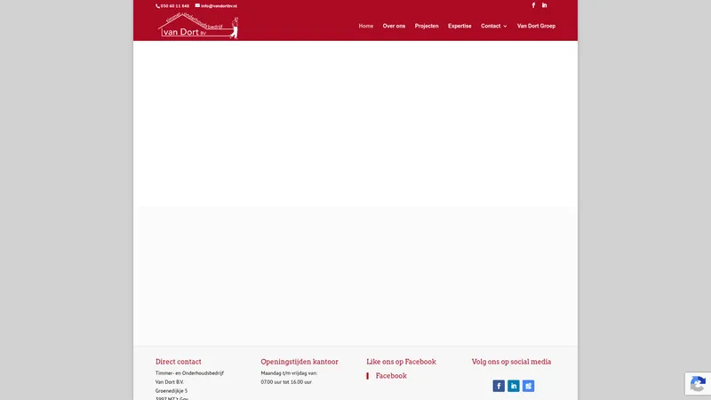 Website van Timmer en Onderhoudsbedrijf van Dort B.V.