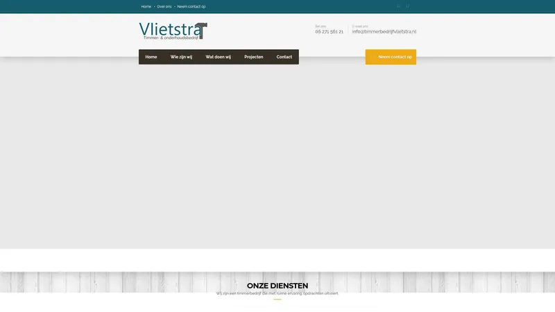 Website van Timmerbedrijf Vlietstra