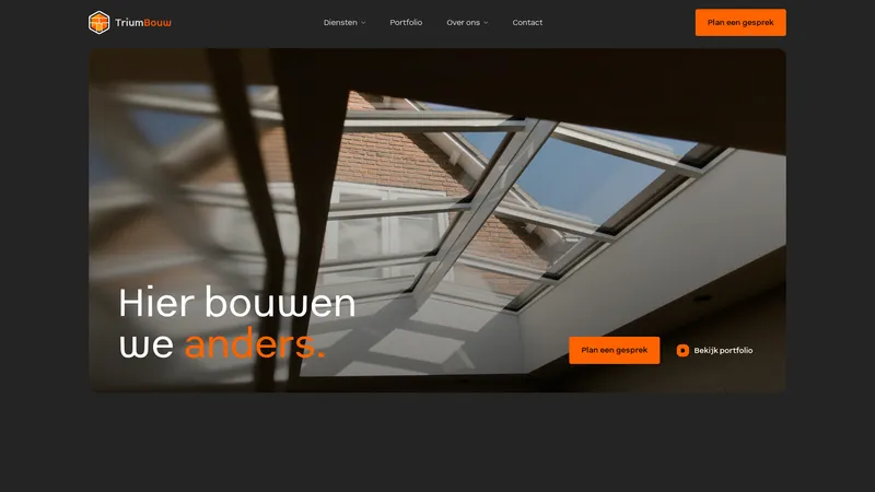 Website van Trium Bouw