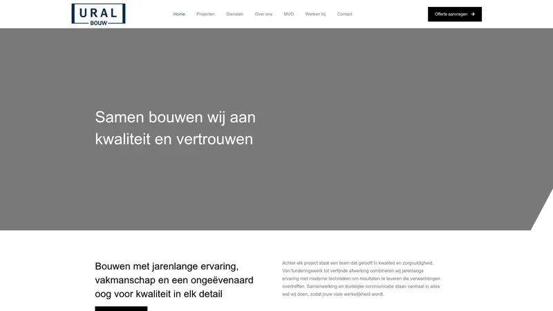 Website van Ural Bouw