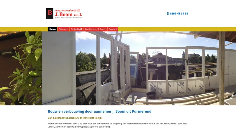 Website van V.O.F. Firma J.B. Boom en Zoon