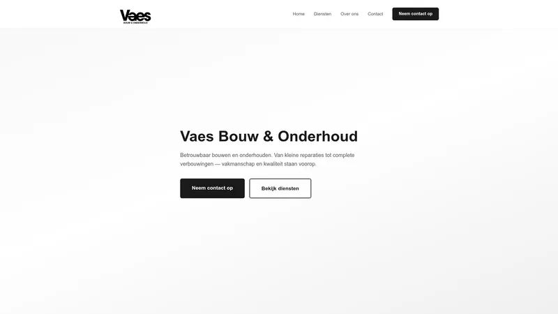 Website van Vaes Bouw & Onderhoud